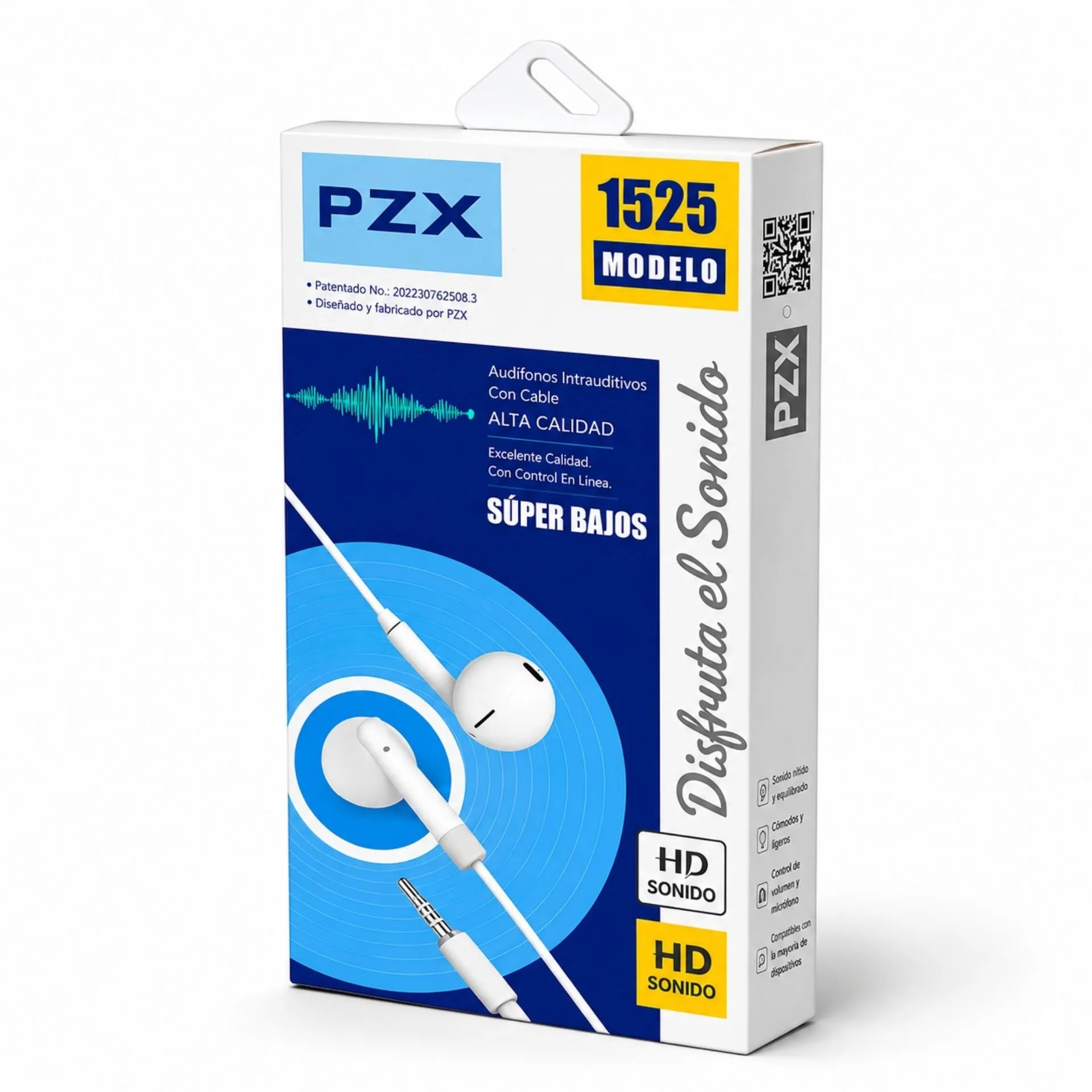 Audífonos Alámbricos Con Micrófono, Control De Volumen Y Jack 3.5 mm PZX 1525