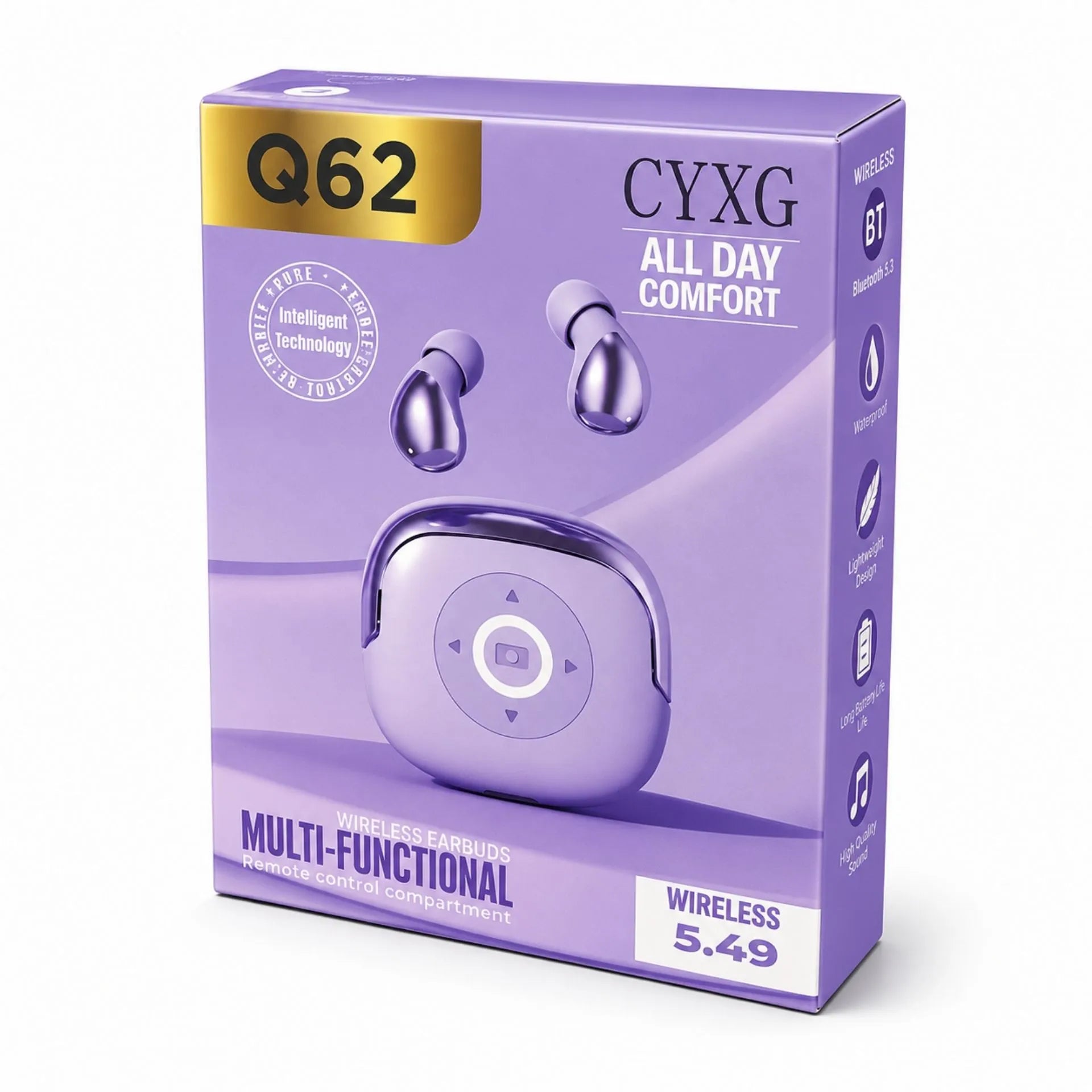 Audífonos Inalámbricos Bluetooth 5.4 con Pantalla LED y Estuche de Carga Q62