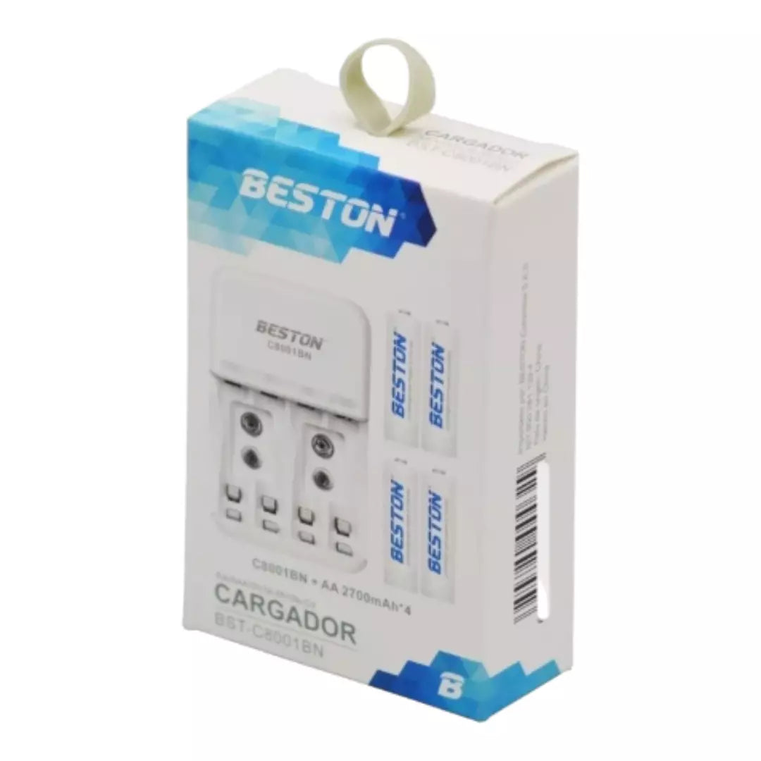 Combo Cargador + 4 Pilas AA De 2700 mAh C8001 BN 2700x4