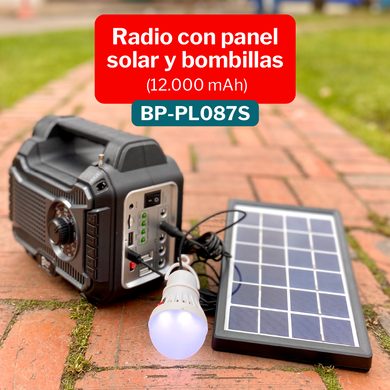 Parlante Planta Solar Recargable 4 Bombillos  Beck Play BP-PL087SL ¡Envio Gratis!