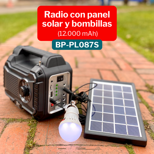 Parlante Planta Solar Recargable 4 Bombillos  Beck Play BP-PL087SL ¡Envio Gratis!