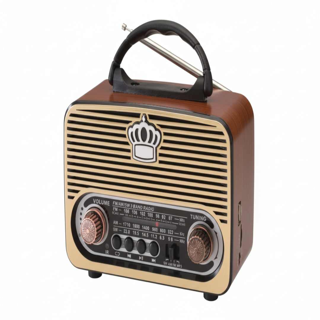 Radio Beck Play Estlo Vintage De 3 bandas AM/FM/SW Con Potencia De 5w BP-RV104BT