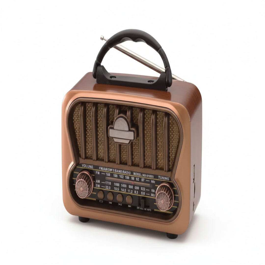 Radio Beck Play Estlo Vintage De 3 bandas AM/FM/SW Con Potencia De 5w BP-RV104BT