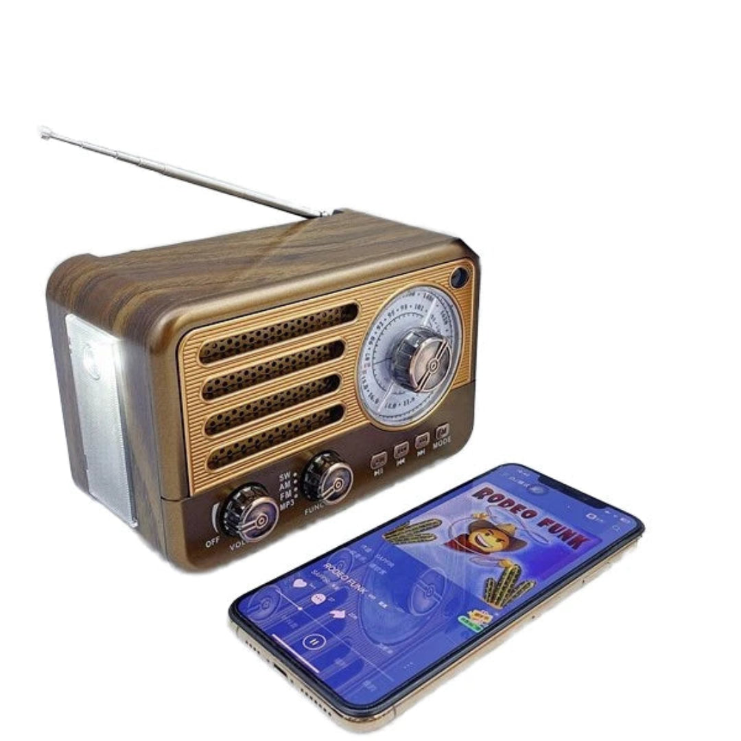 Radio Parlante Beck Play Vintage Recargable Con Radio FM/AM/SW BP-RV179BT