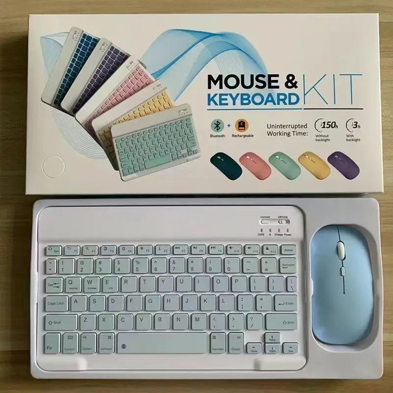 Combo Teclado Y Mouse Inalambrico Recargable Bluetooth BT209 Envio Gr Tecnologia Mayorista