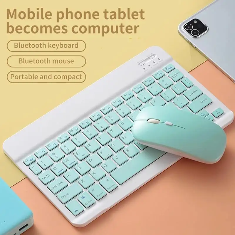 Cargue la imagen en el visor de la galería, Combo Teclado Mouse Inalambrico Recargable Bluetooth BT209 ¡Envio Gratis!

