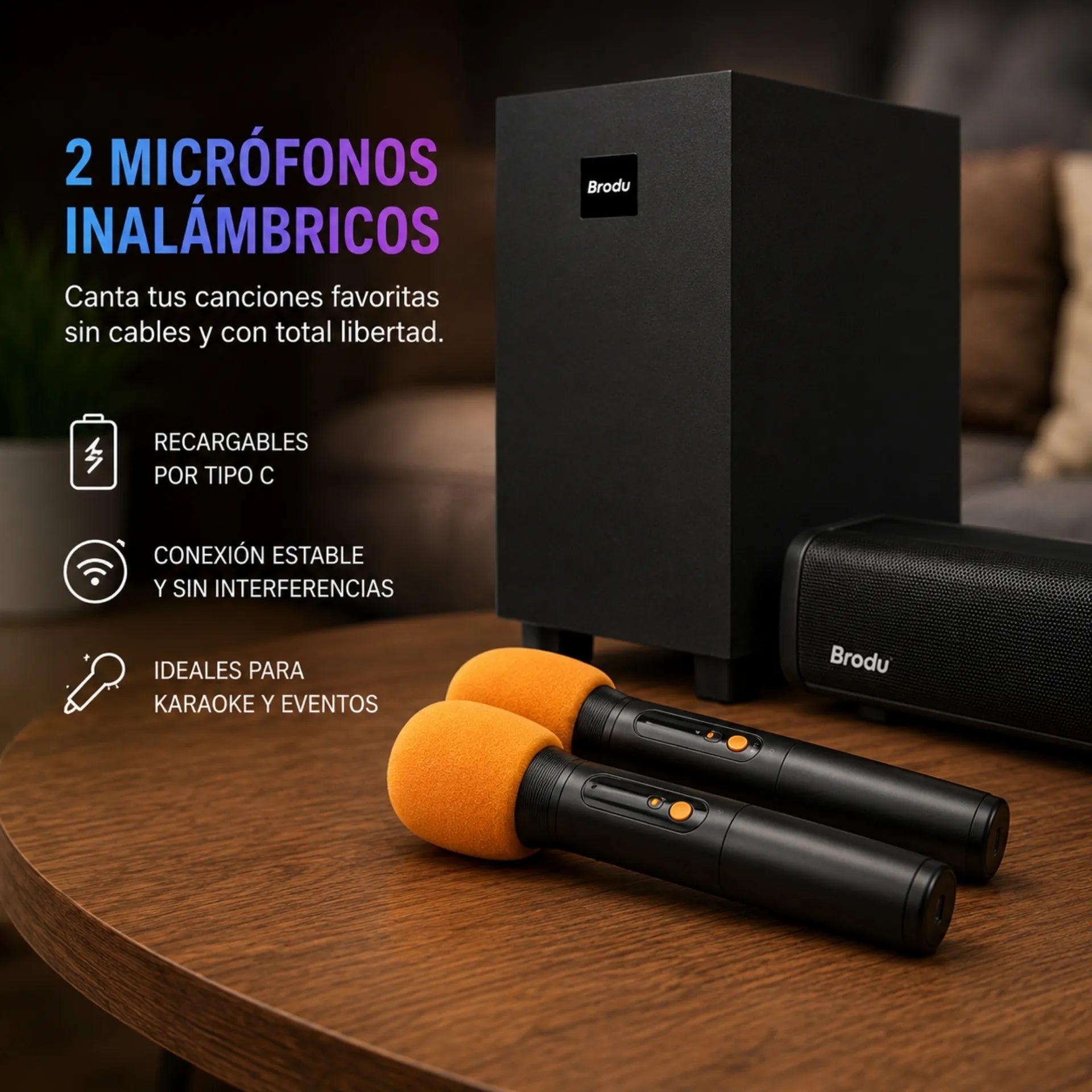 Barra De Sonido Bluetooth Con Subwoofer Y Barra De Sonido 95W Brodu BTS-2001