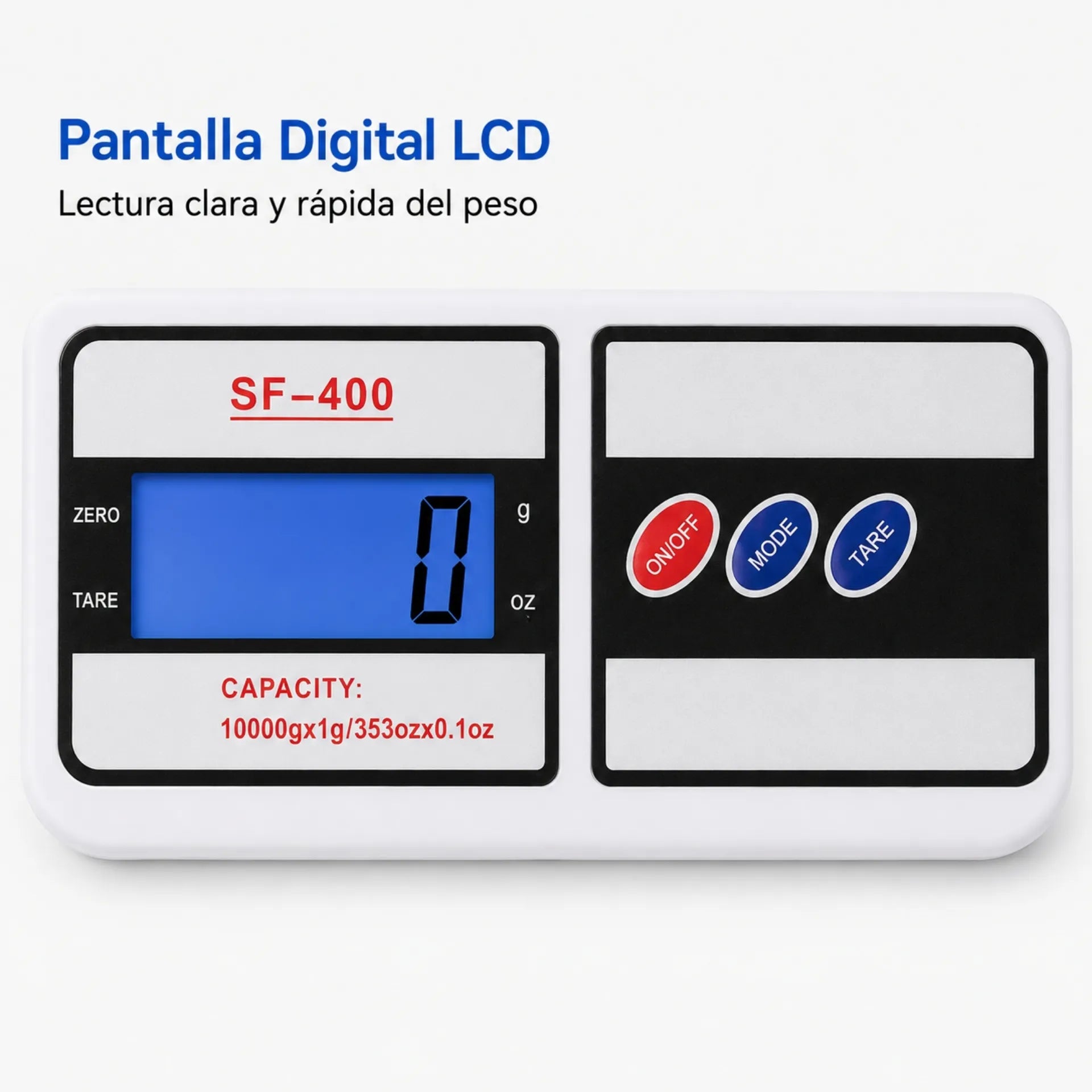 Báscula Digital De Cocina 10Kg Con Pantalla LCD Y Alta Precisión SF-400