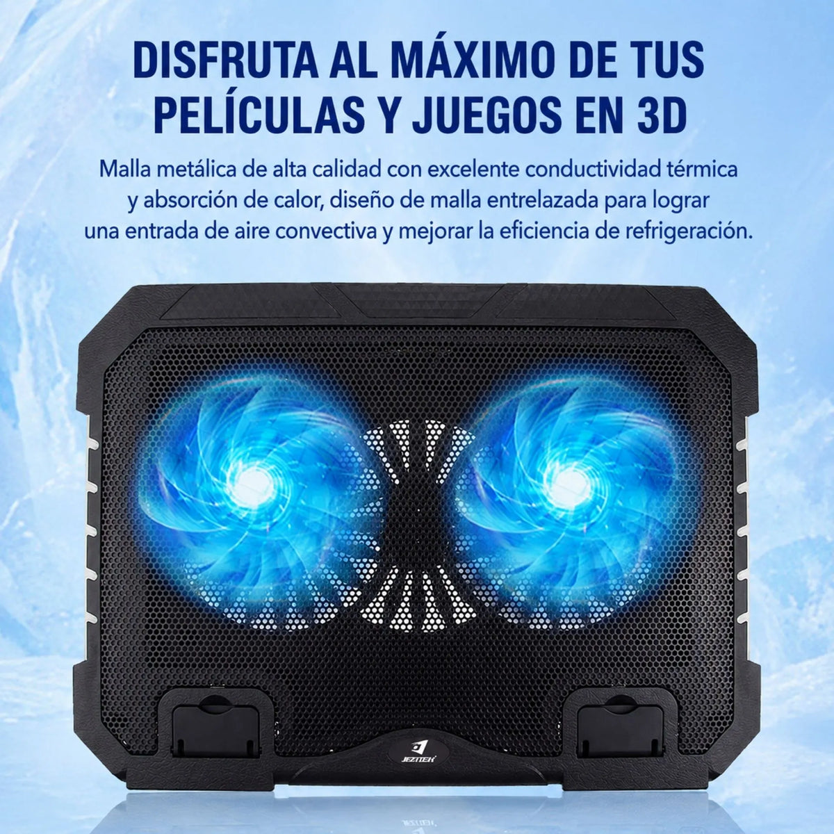 Base Refrigerante Para Portátil RGB Con Soporte Para Celular Jertech KL332