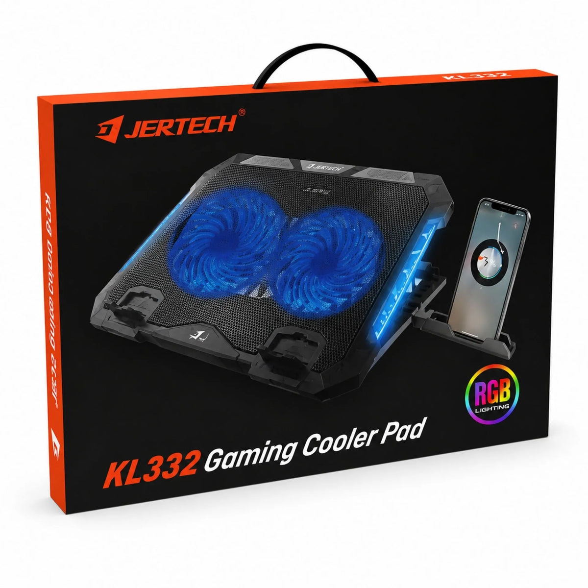 Base Refrigerante Para Portátil RGB Con Soporte Para Celular Jertech KL332