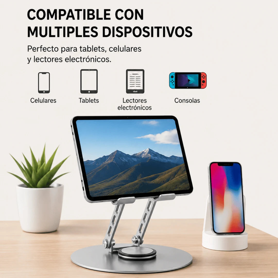 Soporte Metálico Giratorio 360° Para Tablet O Celular Baihuo City MY-7537