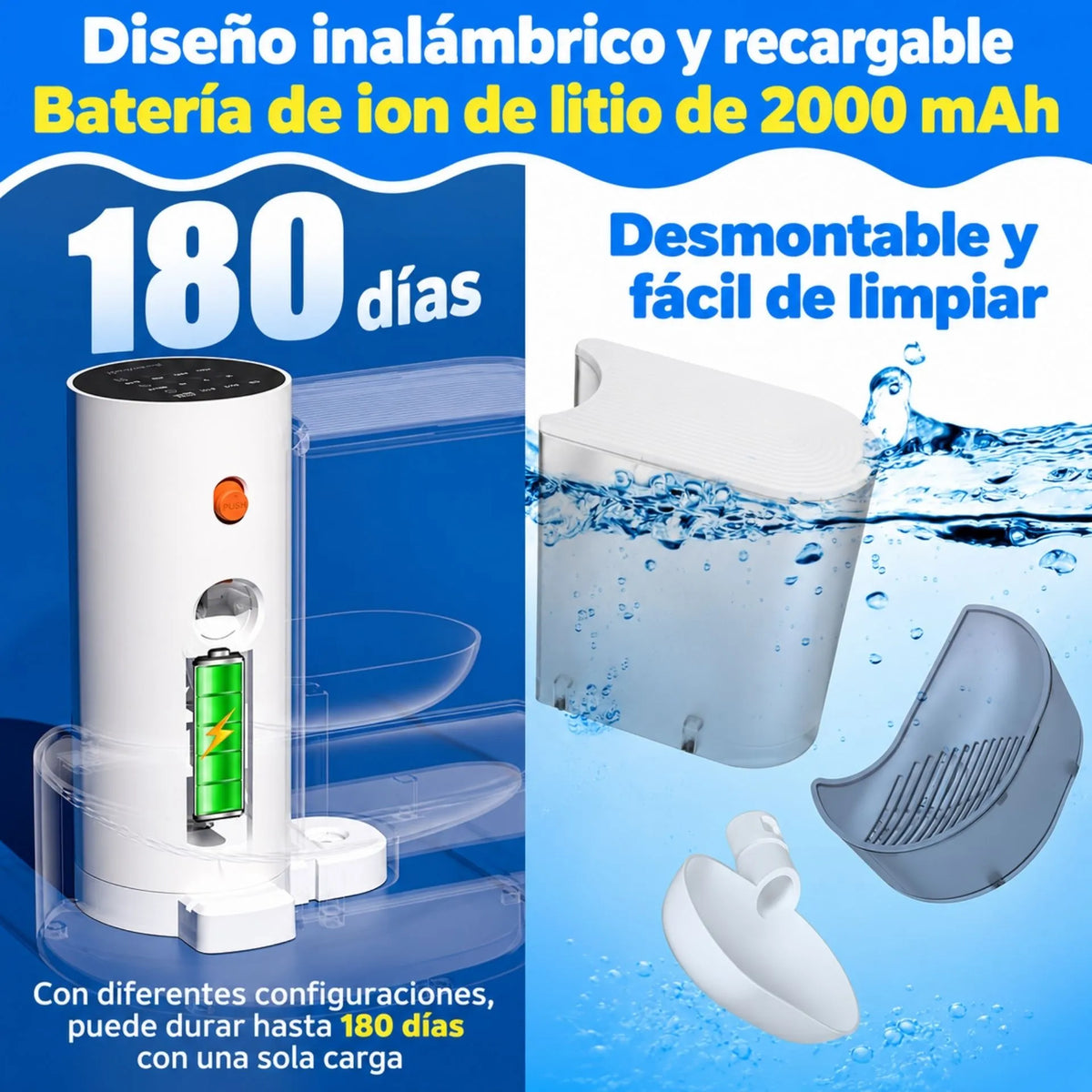 Bebedero Inteligente Automático Para Gatos Y Perros De 3 Litros Con Cambio De Agua, Batería Recargable Petgravity PG-CS602