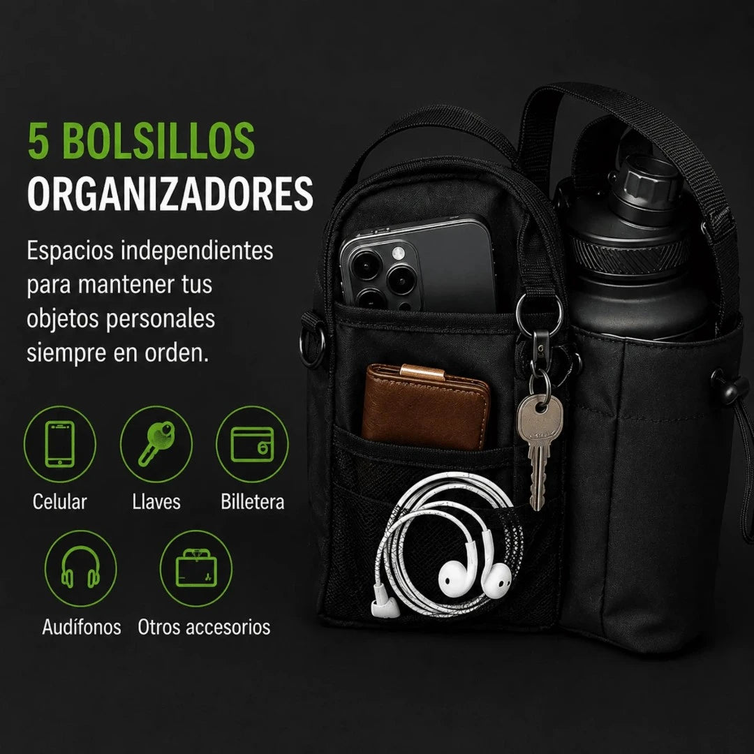 Bolso Deportivo Magnético Porta Botella Con Compartimentos Multifuncionales AE0510