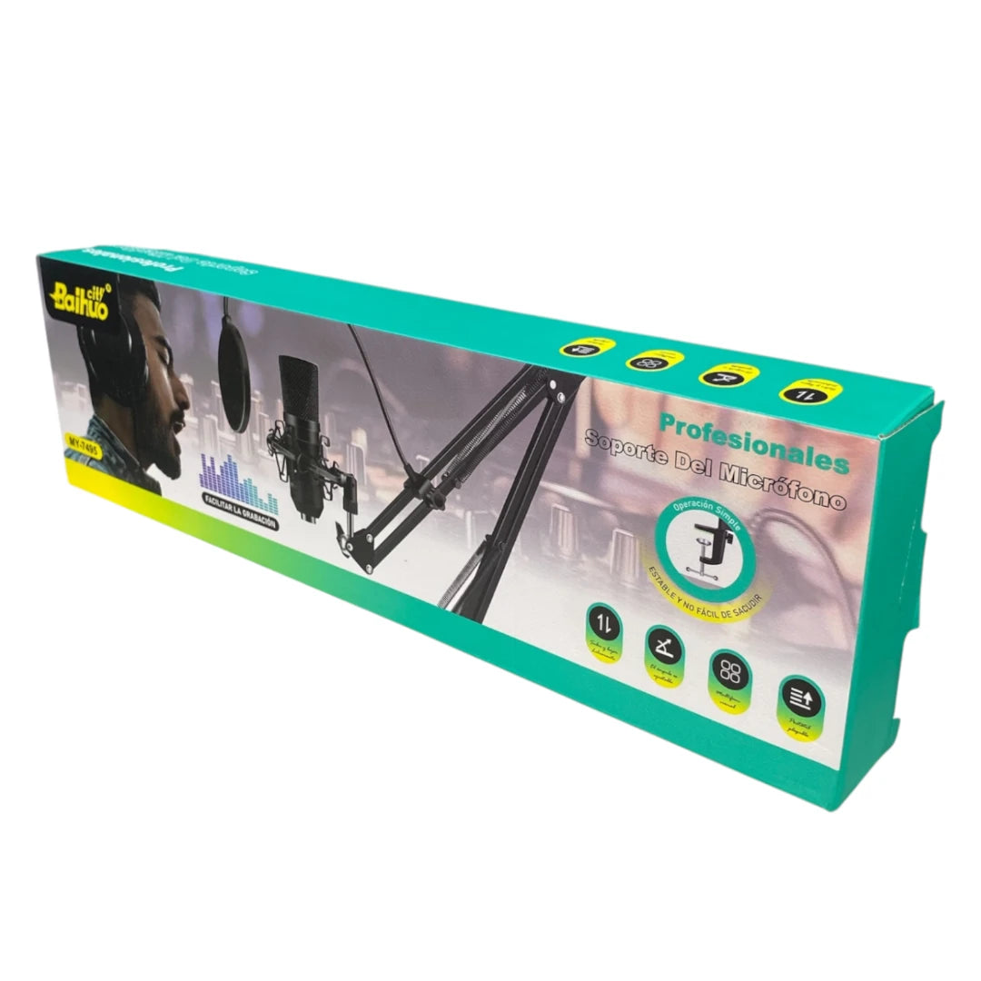 Soporte Para Micrófono Condensador De Brazo Articulado Metálico Con Ajuste A Mesa MY-7495