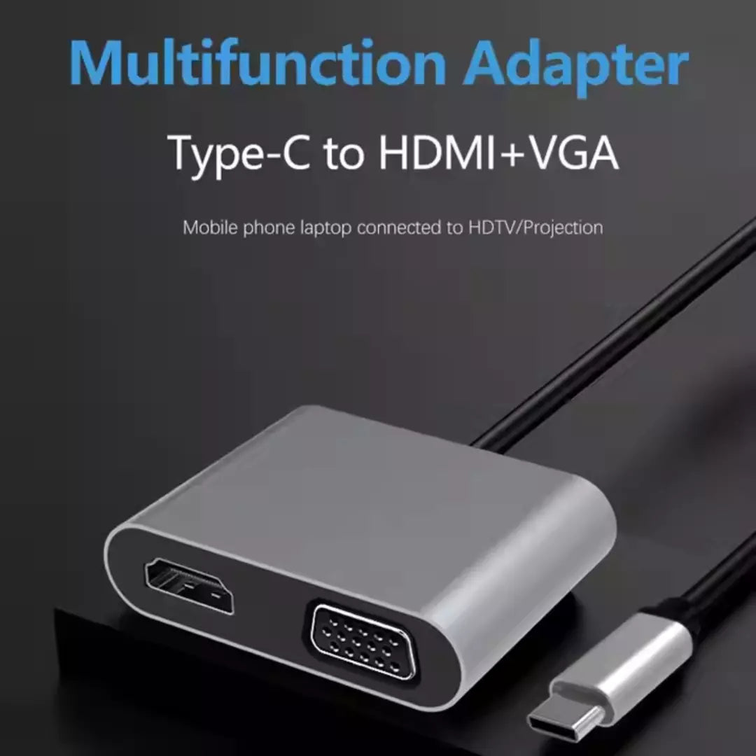 Cable convertidor USB-C a VGA y HDMI LJ-59
