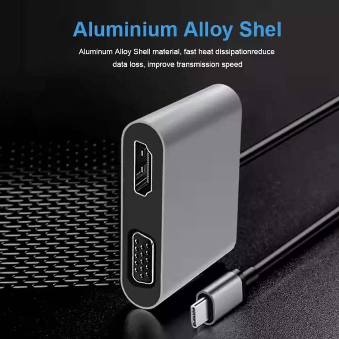 Cable convertidor USB-C a VGA y HDMI LJ-59