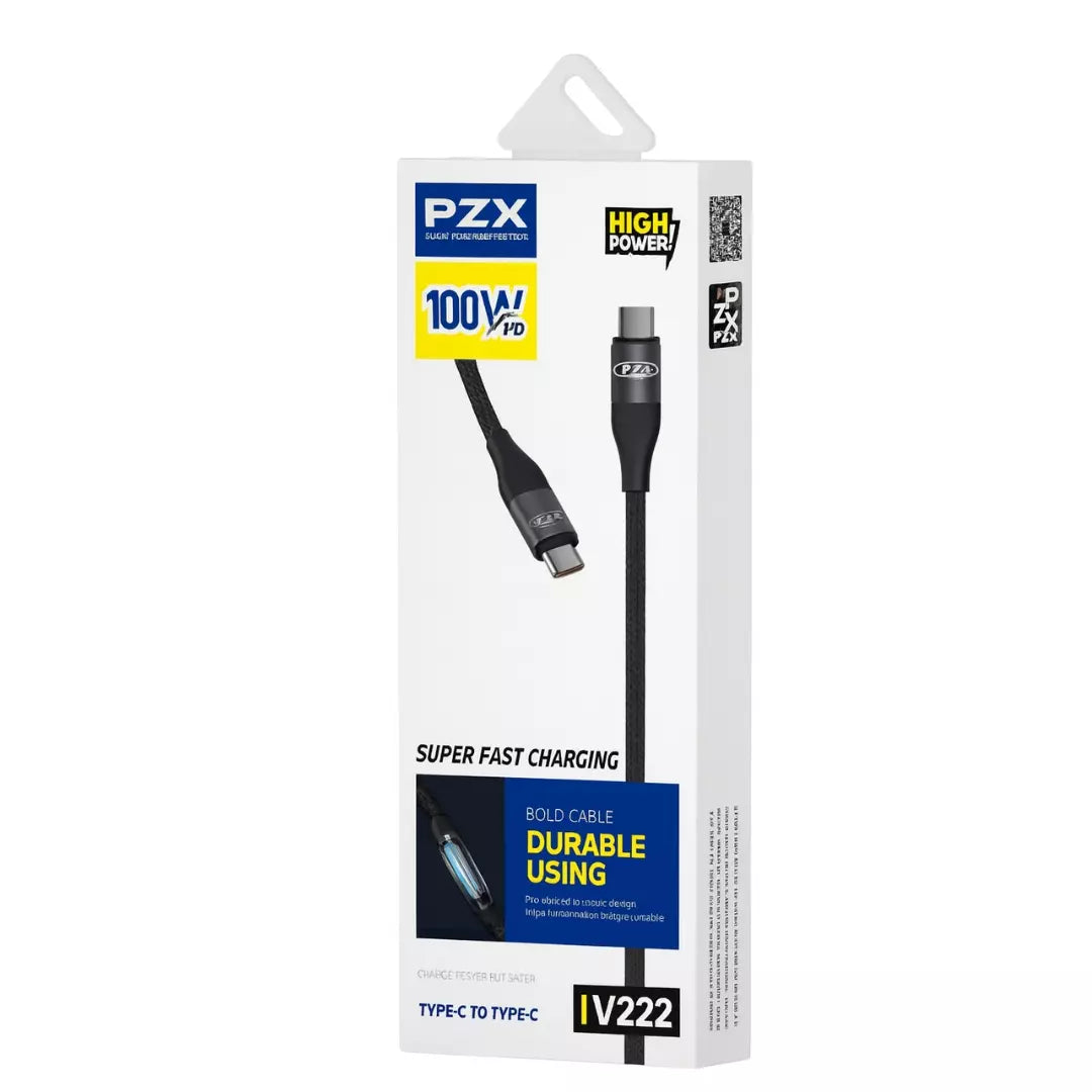 Cable PZX  TypeC a TypeC Con Potencia de 100w V222
