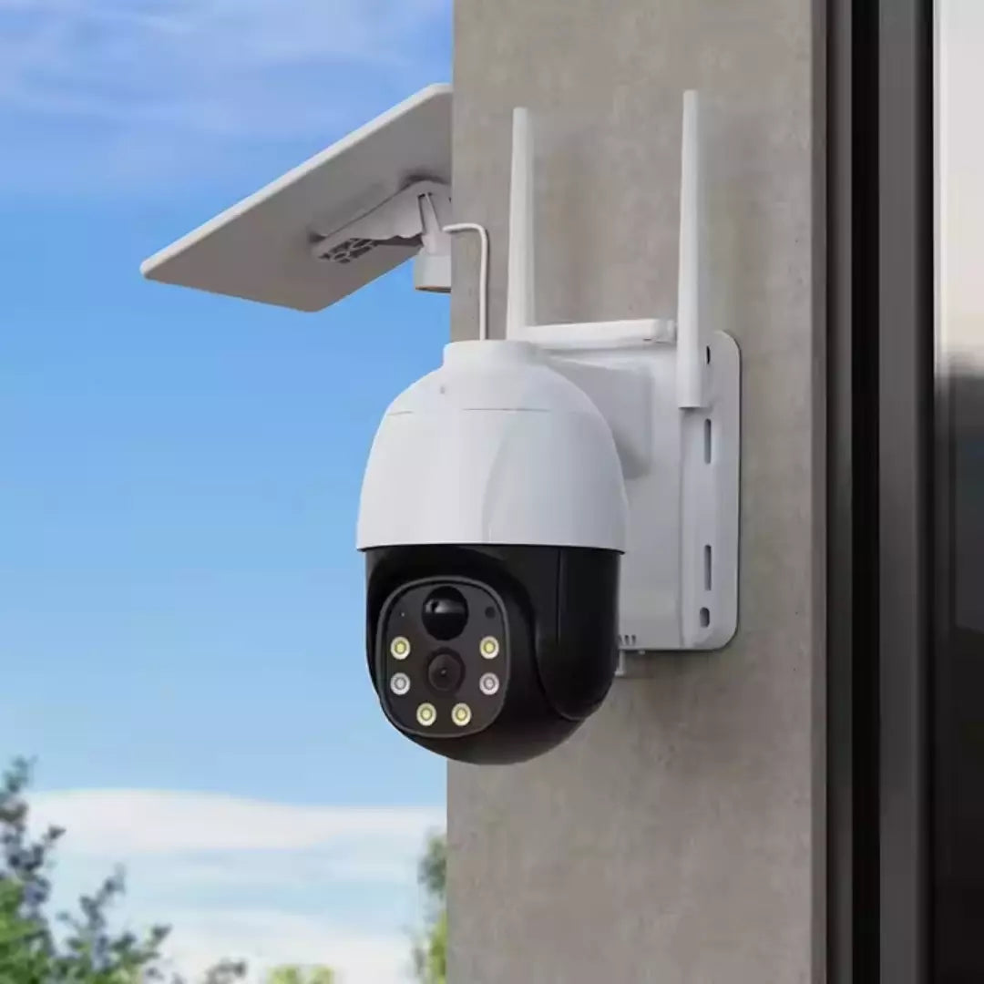 Cámara De Seguridad Uso Exterior Con Sirena Y Panel Solar YT01+ Memoria Micro SD de 32GB de regalo