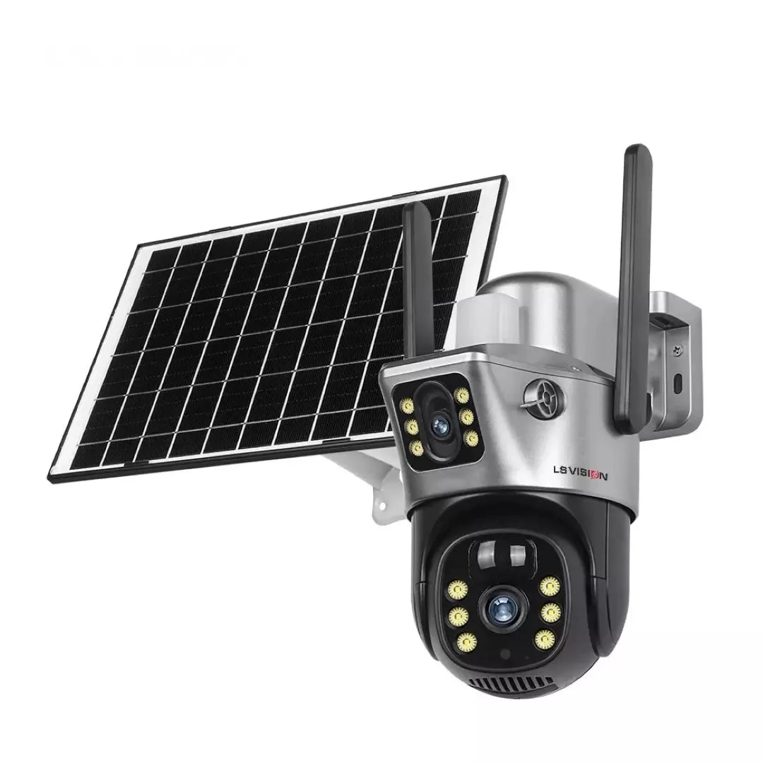 Camara De Seguridad 4G Simcard Con Panel Solar Doble Lente YT08-4G