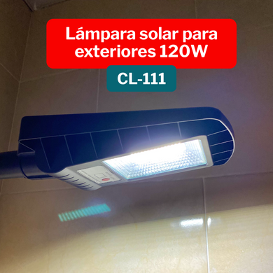 Lampara Solar Exterior Recargable 120W Clamp CL-111 ¡Envío Gratis!