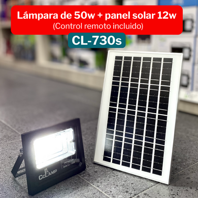 Reflector Solar Recargable 50W Control Remoto Impermeable CLamp CL-730S ¡Envío Gratis!