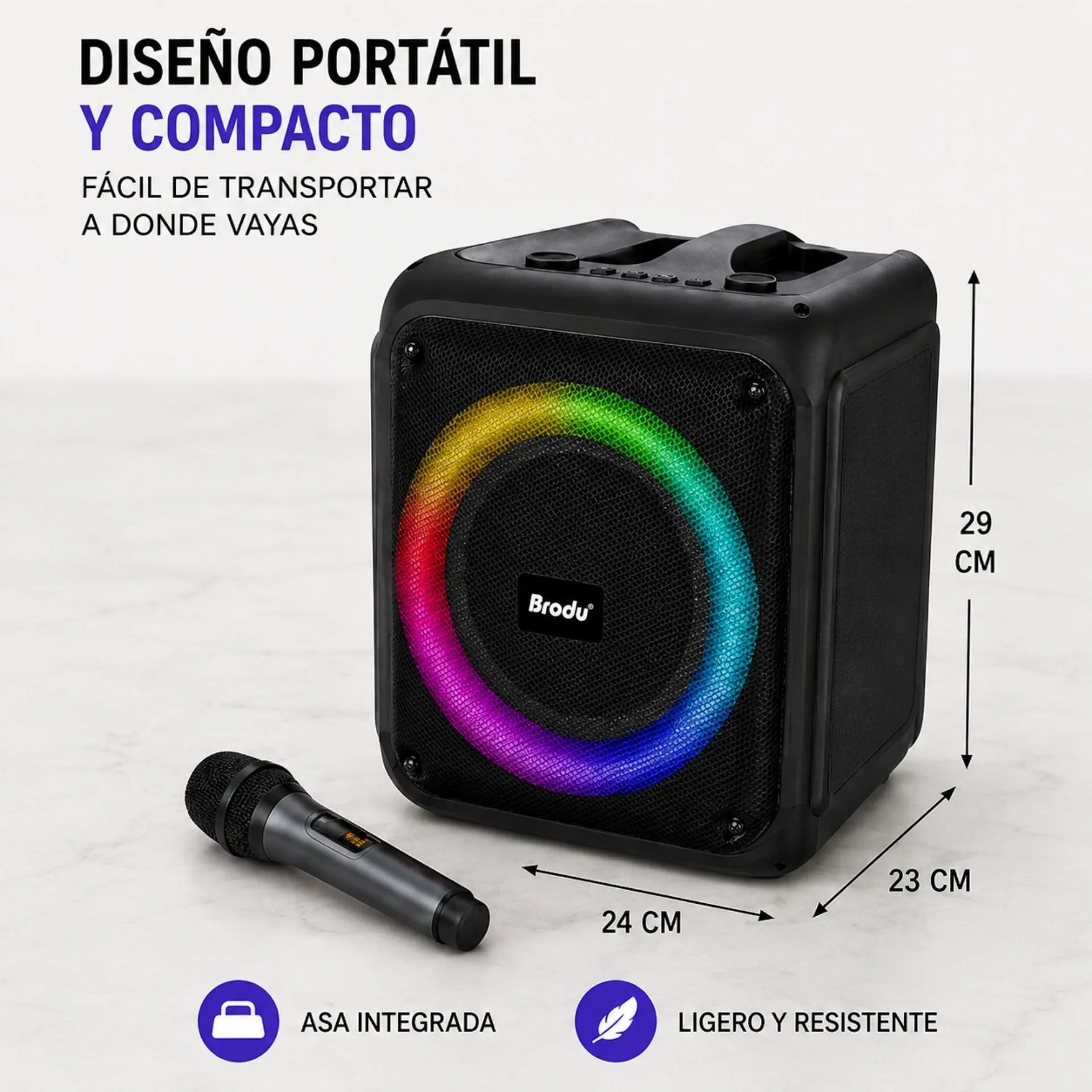 Cabina Bluetooth 6.5 Pulgadas Con Micrófono Inalámbrico BRODU BTS-1935