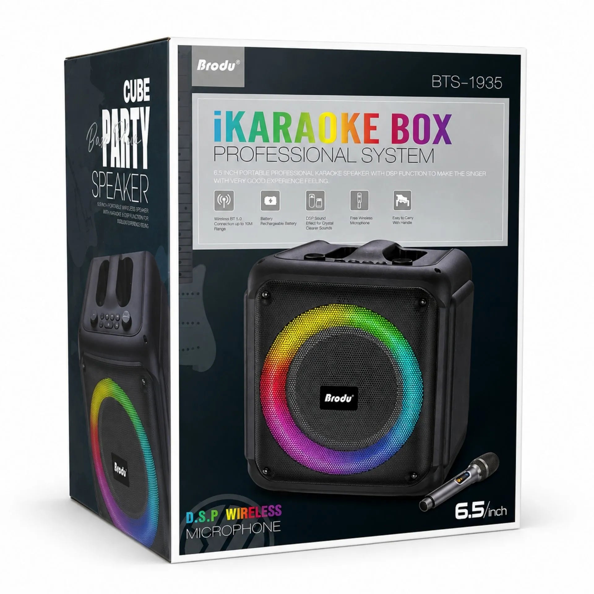 Cabina Bluetooth 6.5 Pulgadas Con Micrófono Inalámbrico BRODU BTS-1935
