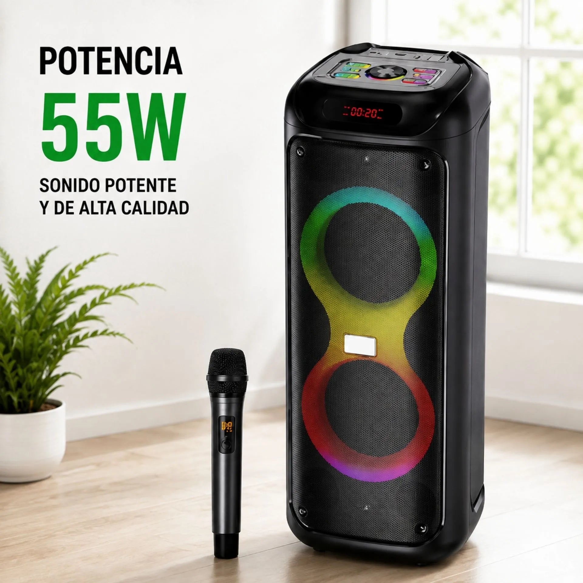 Cabina Bluetooth Doble 6.5 Pulgadas Con Micrófono Inalámbrico BRODU BTS-2258