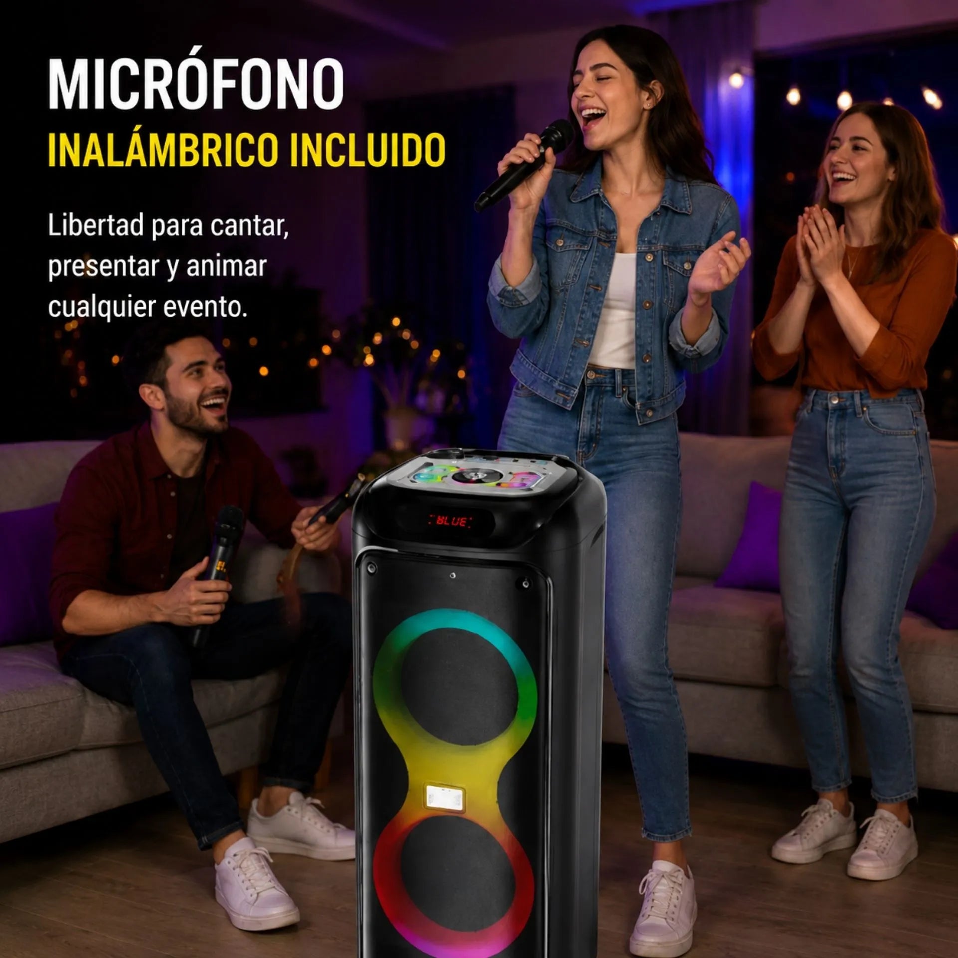 Cabina Bluetooth Doble 6.5 Pulgadas Con Micrófono Inalámbrico BRODU BTS-2258