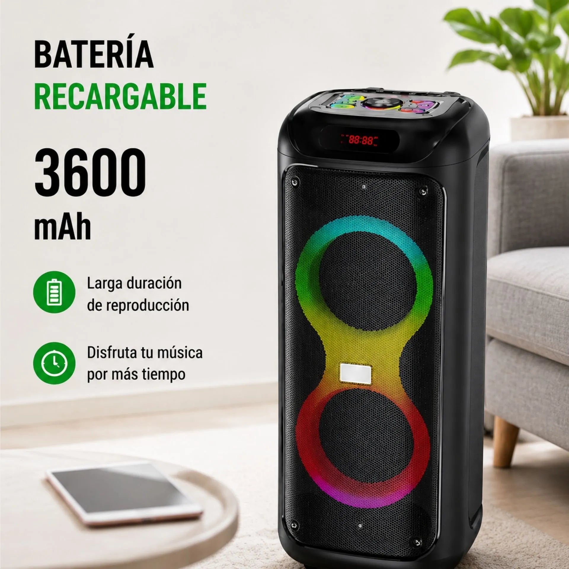 Cabina Bluetooth Doble 6.5 Pulgadas Con Micrófono Inalámbrico BRODU BTS-2258