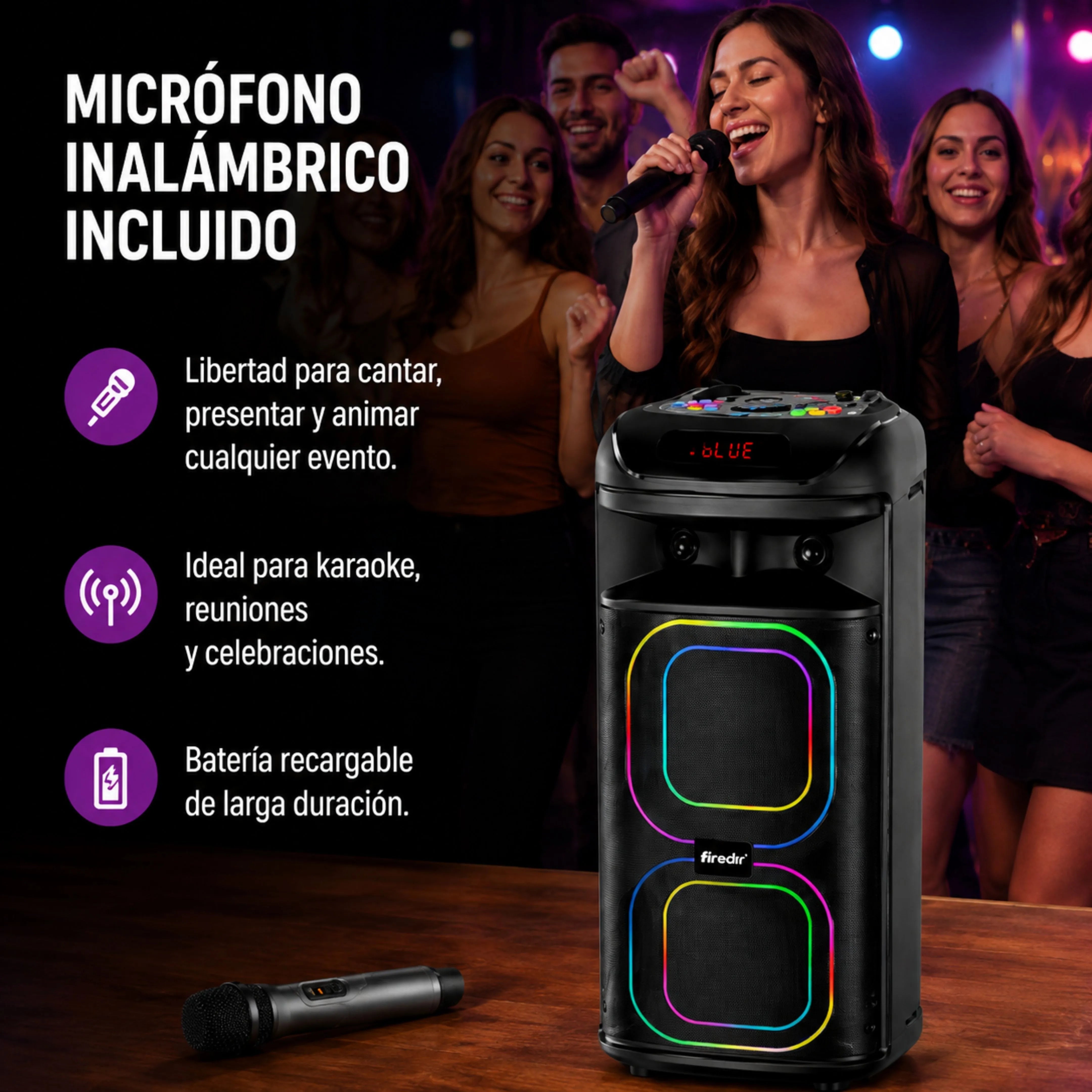 Cabina Bluetooth Doble Bocina 6.5 Pulgadas Con Micrófono Inalámbrico BRODU BTS-2261