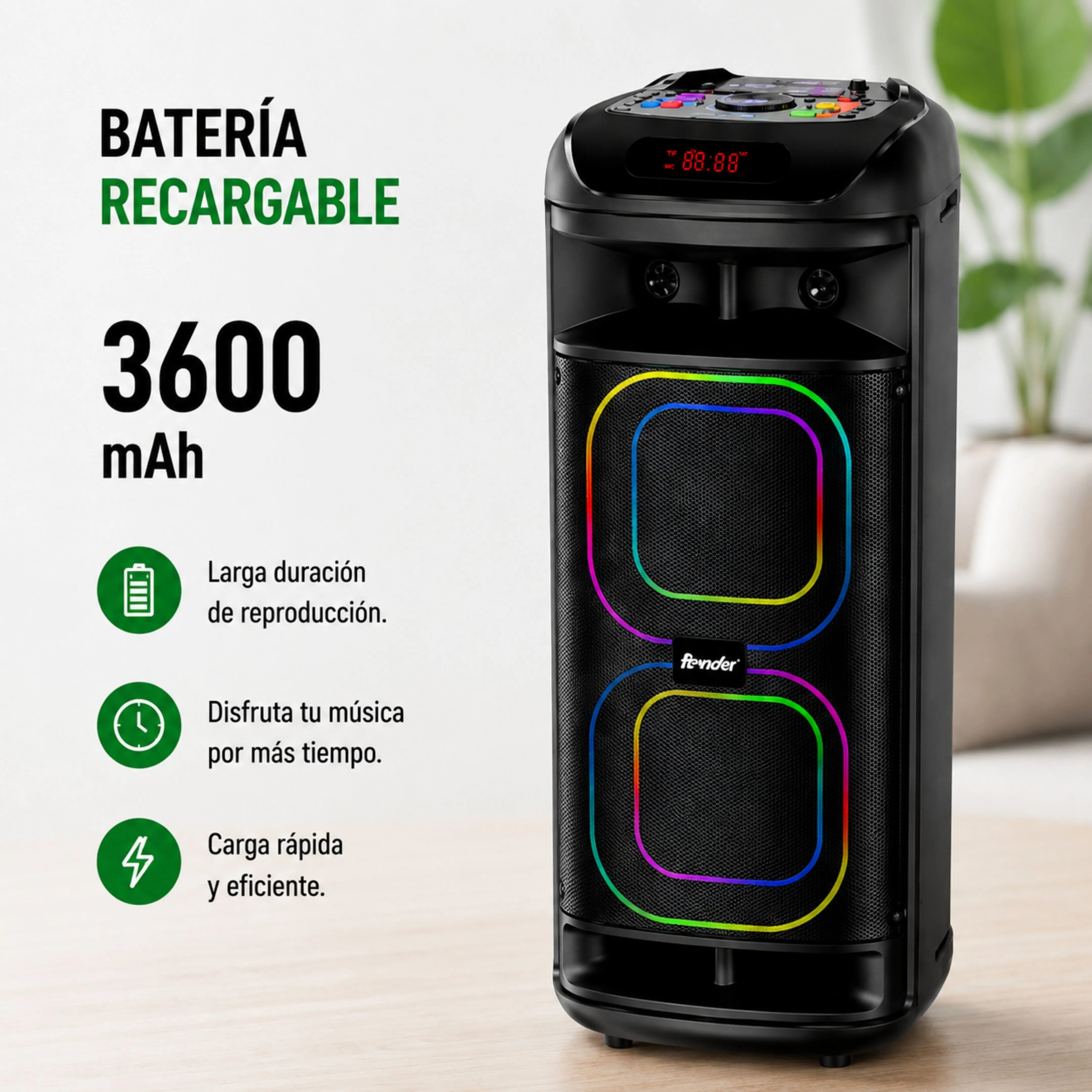 Cabina Bluetooth Doble Bocina 6.5 Pulgadas Con Micrófono Inalámbrico BRODU BTS-2261