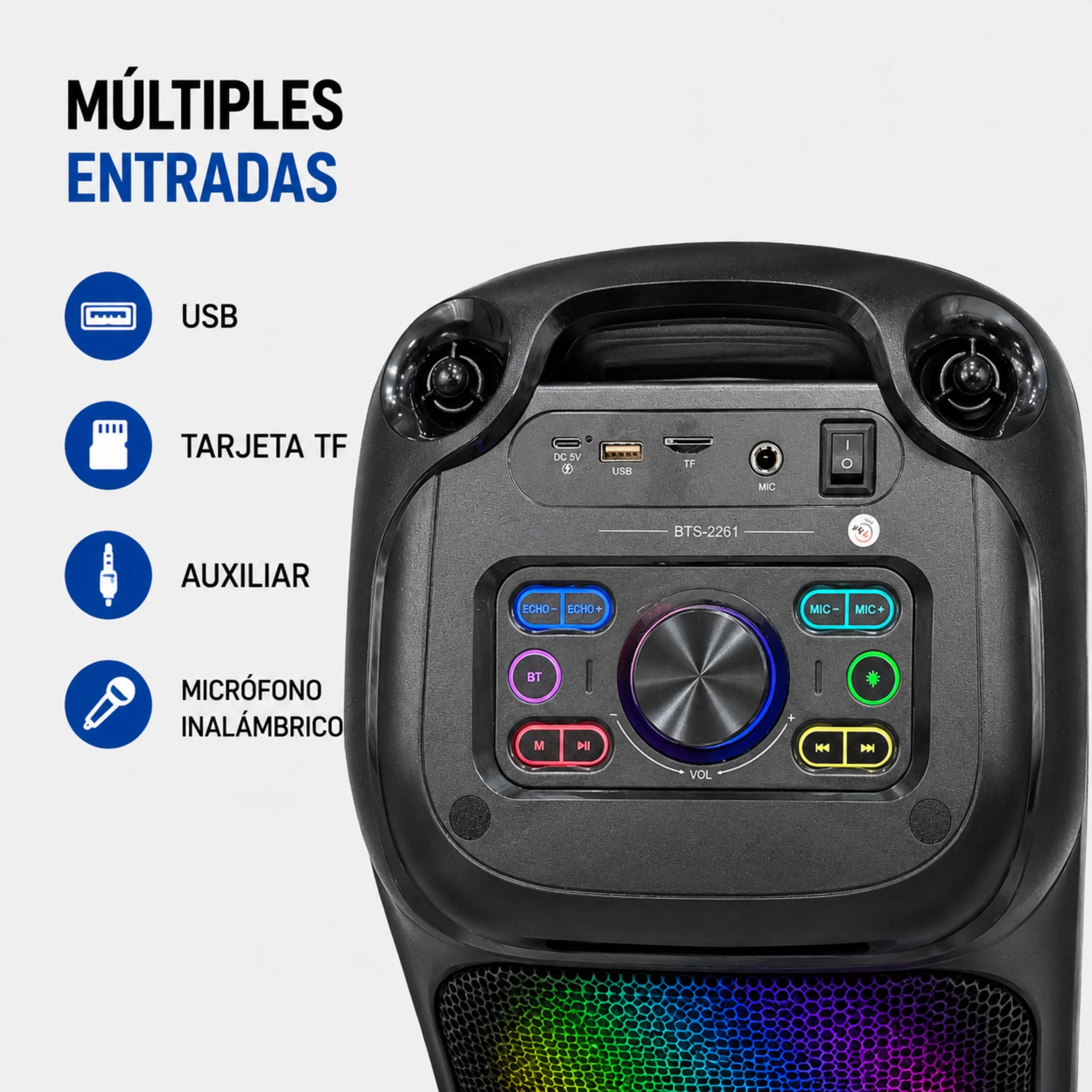 Cabina Bluetooth Doble Bocina 6.5 Pulgadas Con Micrófono Inalámbrico BRODU BTS-2261