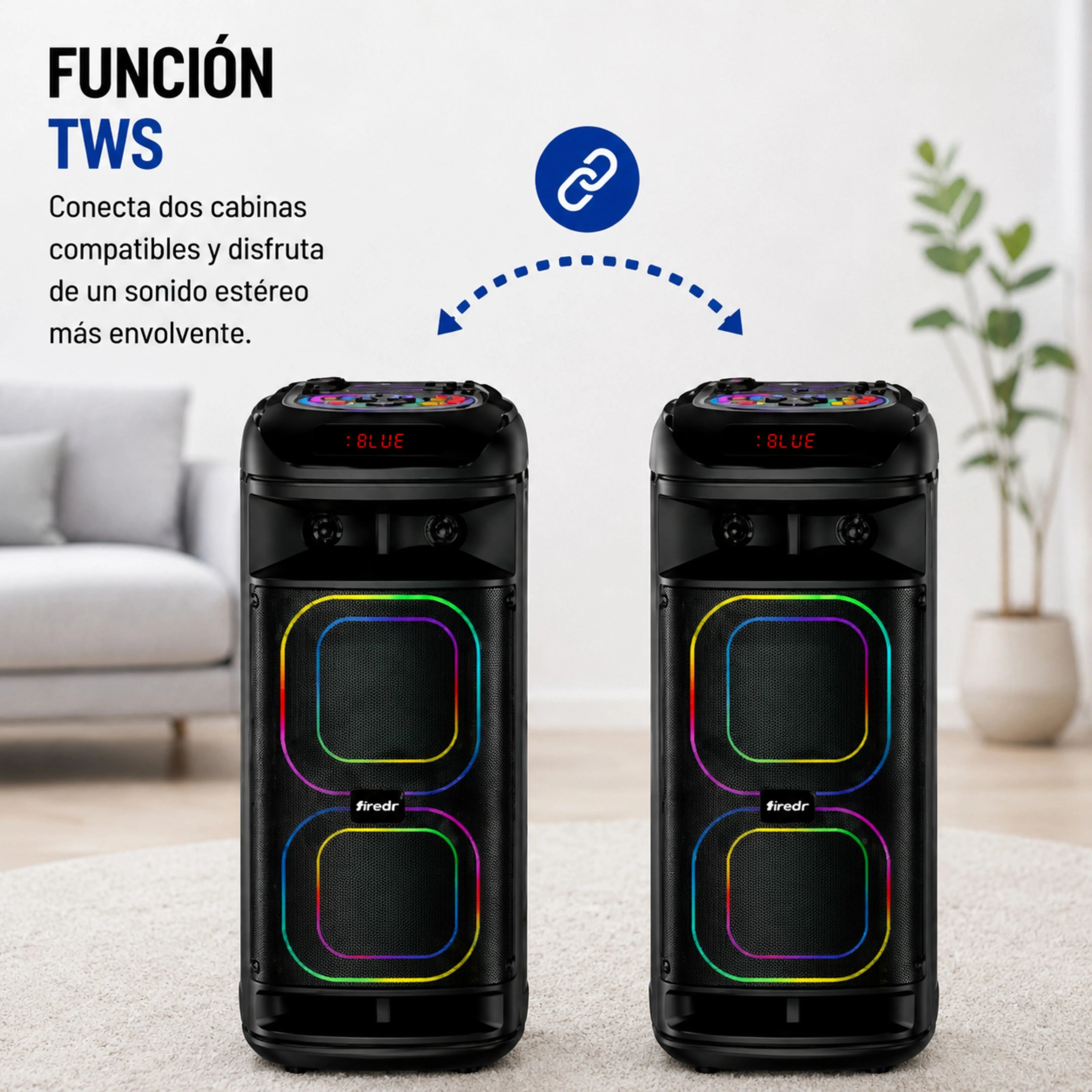 Cabina Bluetooth Doble Bocina 6.5 Pulgadas Con Micrófono Inalámbrico BRODU BTS-2261