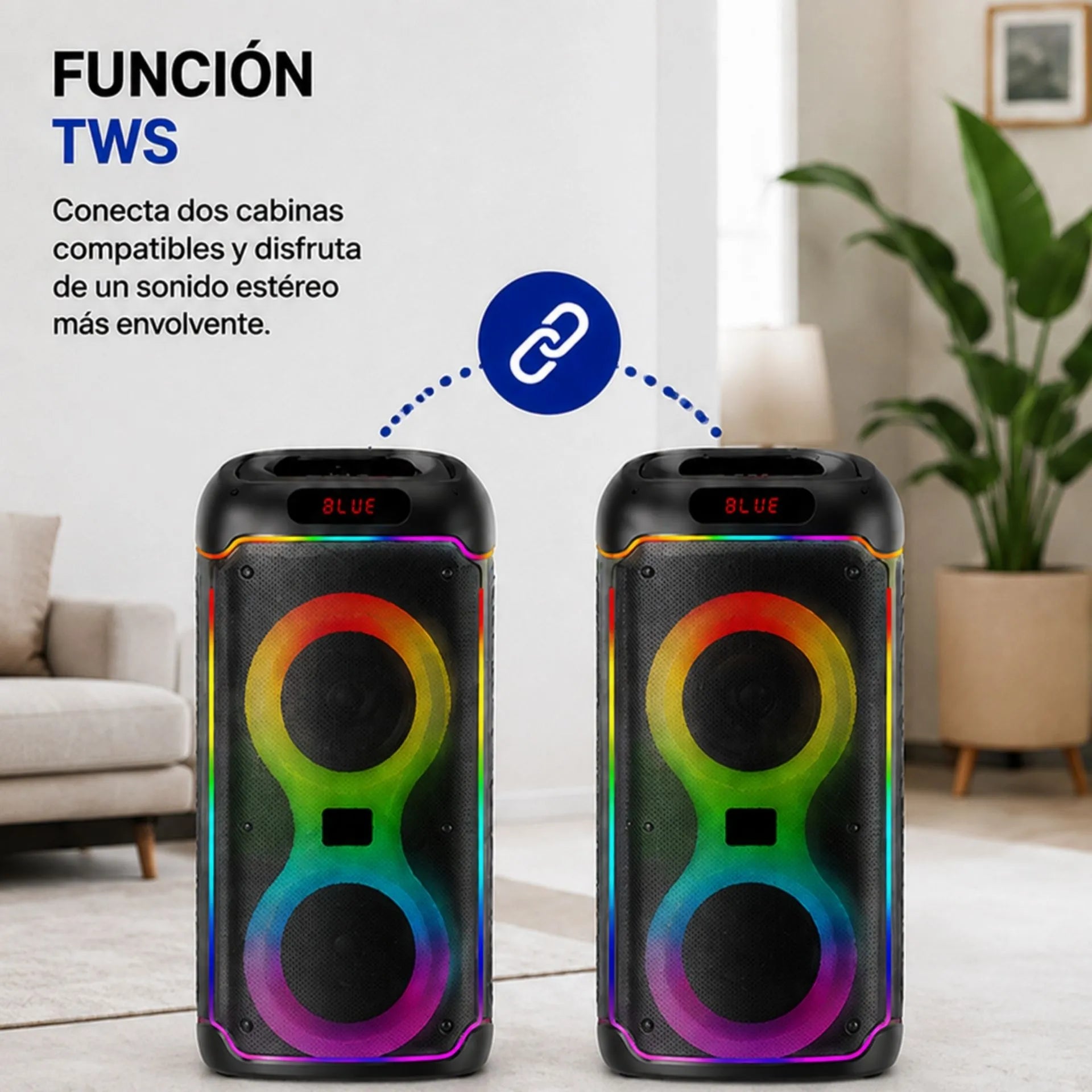 Cabina Bluetooth Doble 8" Con 2 Micrófonos Inalámbricos BRODU BTS-2368