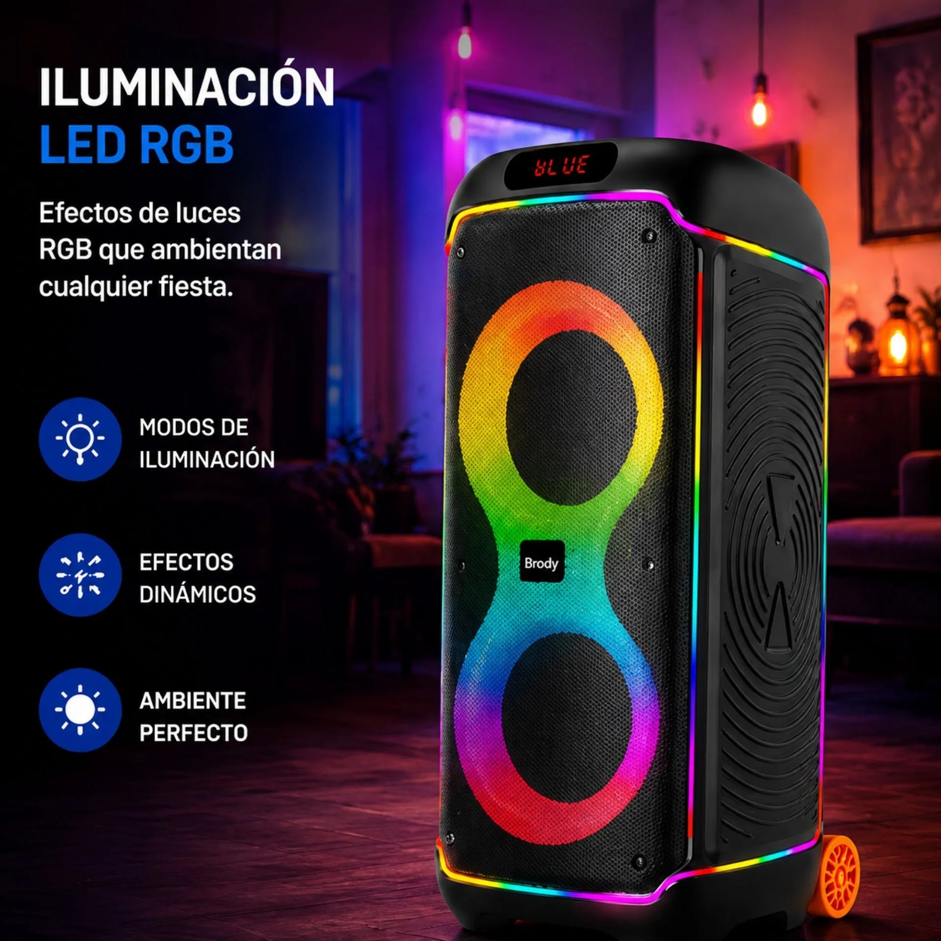 Cabina Bluetooth Doble 8" Con 2 Micrófonos Inalámbricos BRODU BTS-2368