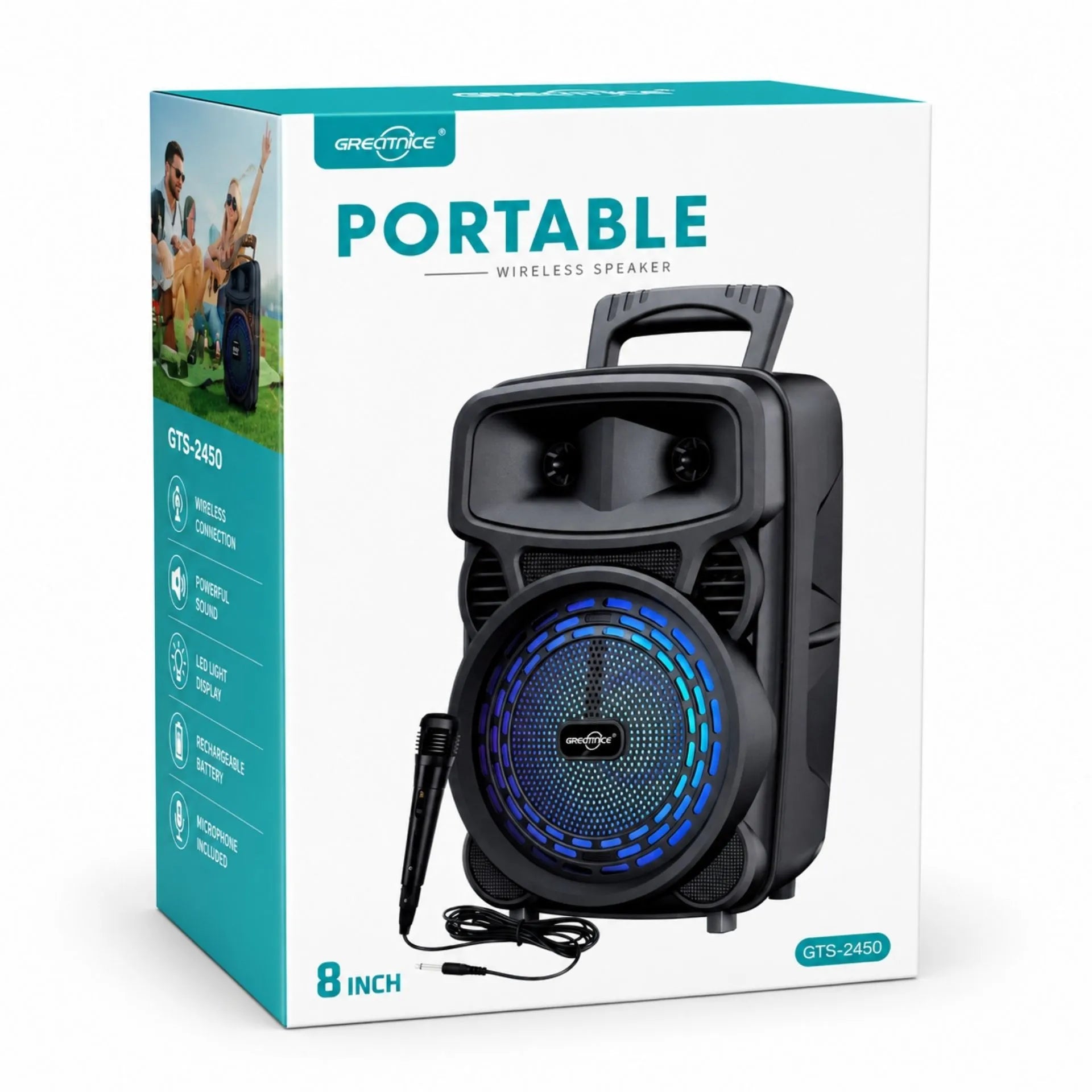 Parlante Cabina Bluetooth 8 Pulgadas Con Micrófono GREATNICE GTS-2450