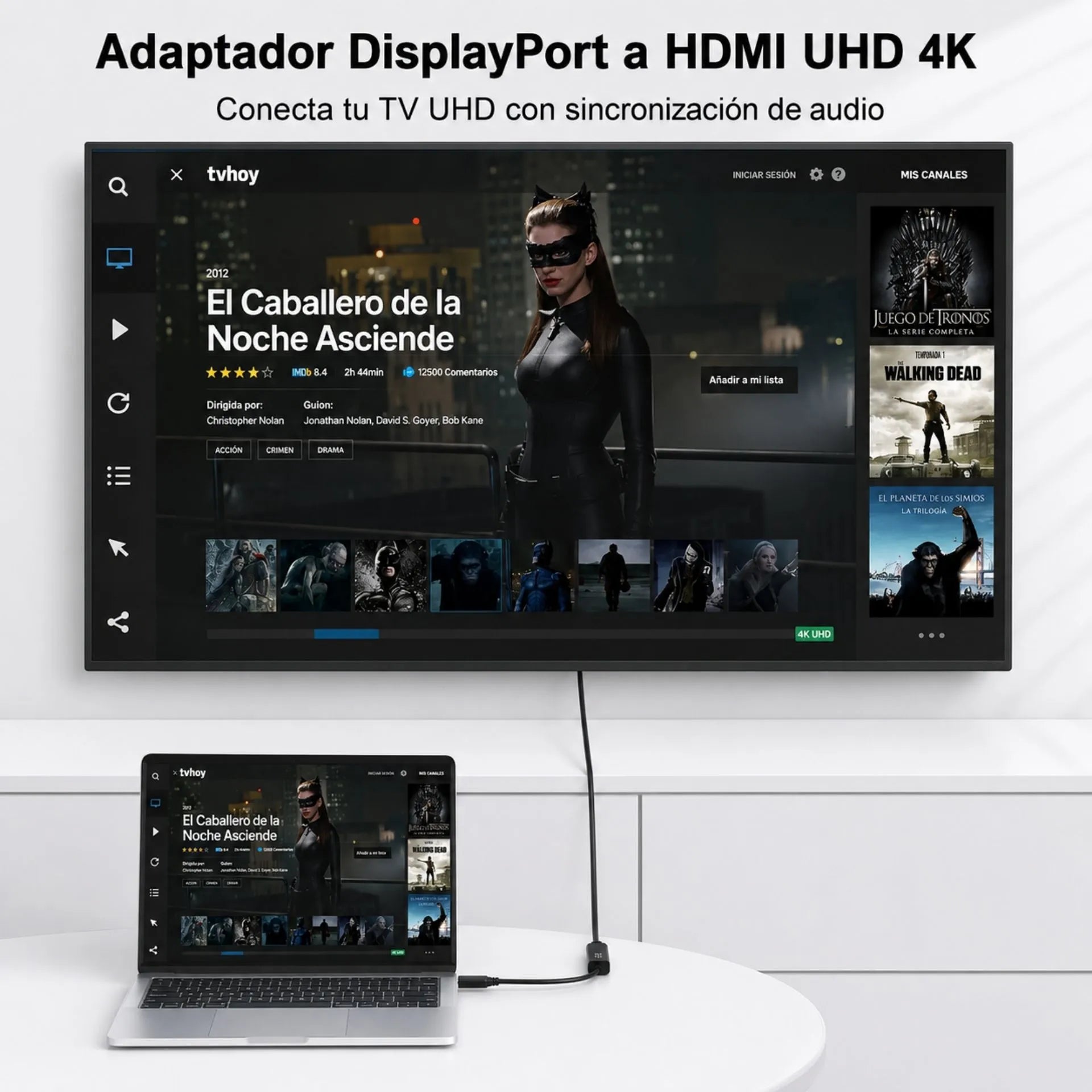 Cable Convertidor DisplayPort a HDMI 4K Ultra HD LJ-13 DP/HD 4K