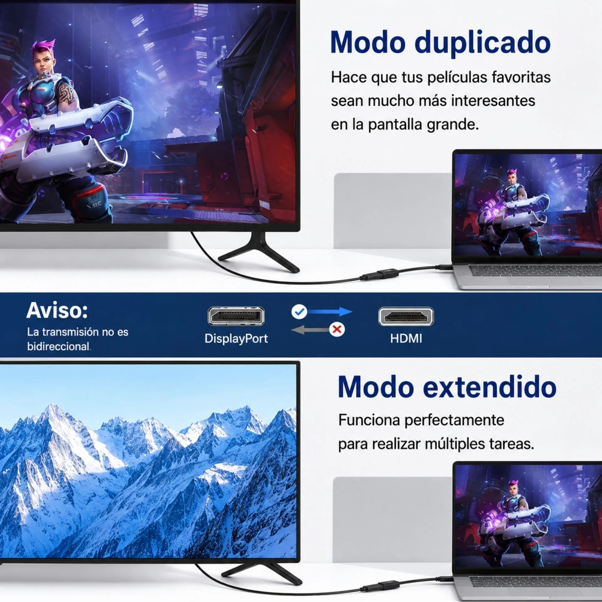Cable Convertidor DisplayPort a HDMI 4K Ultra HD LJ-13 DP/HD 4K