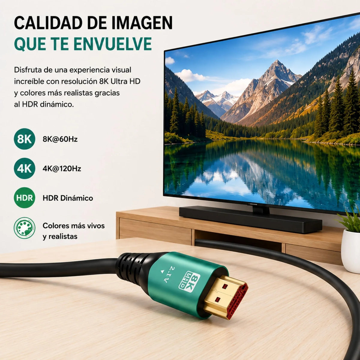 Cable HDMI 8K Ultra HD LJ-3 2.1V 8K