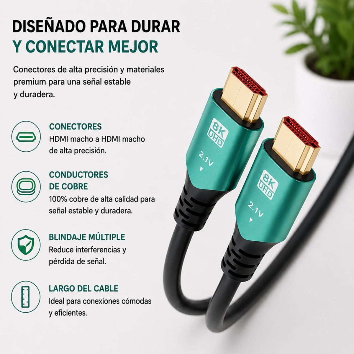 Cable HDMI 8K Ultra HD LJ-3 2.1V 8K