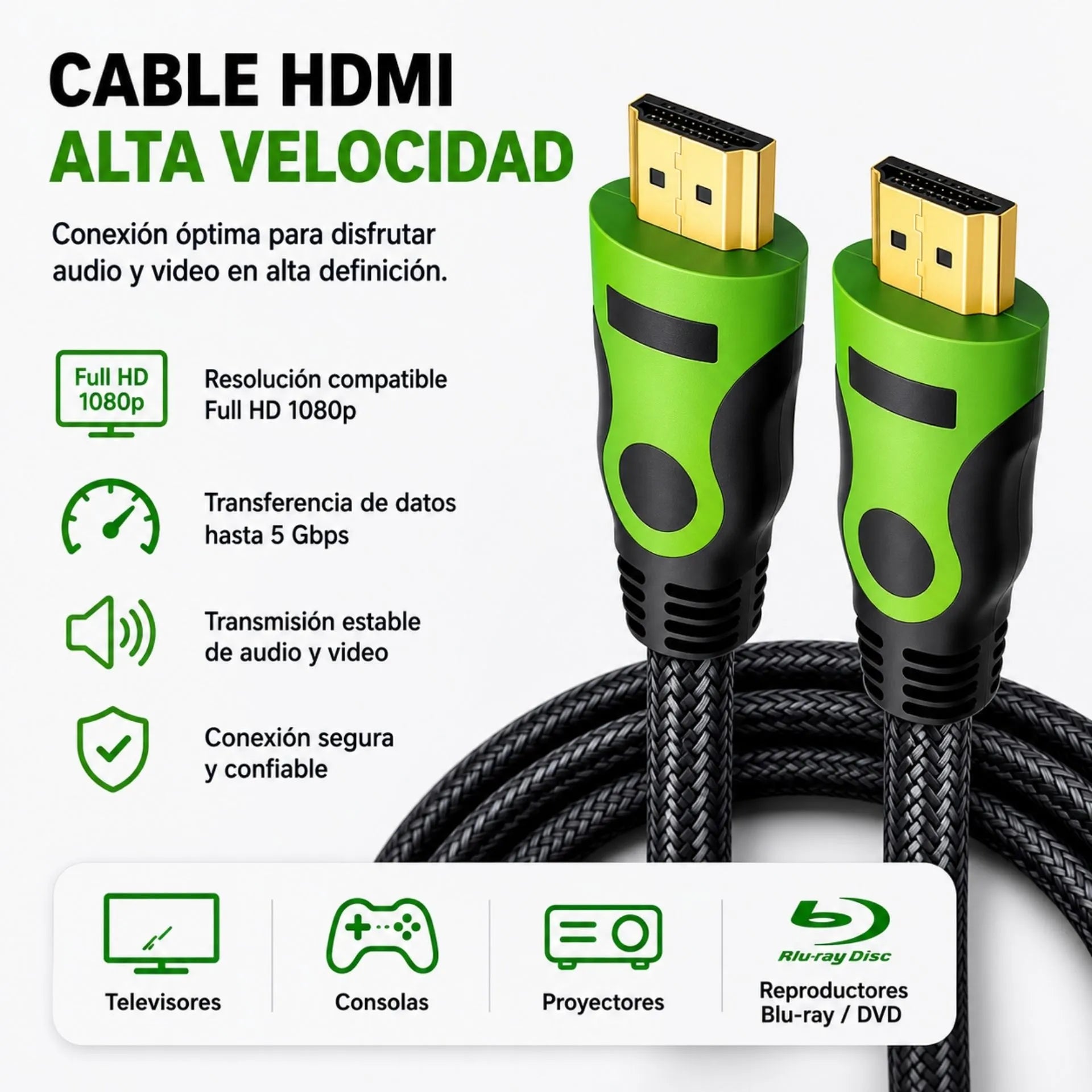 Cable HDMI Full HD 1080P Guaya Alta Velocidad LJ-1