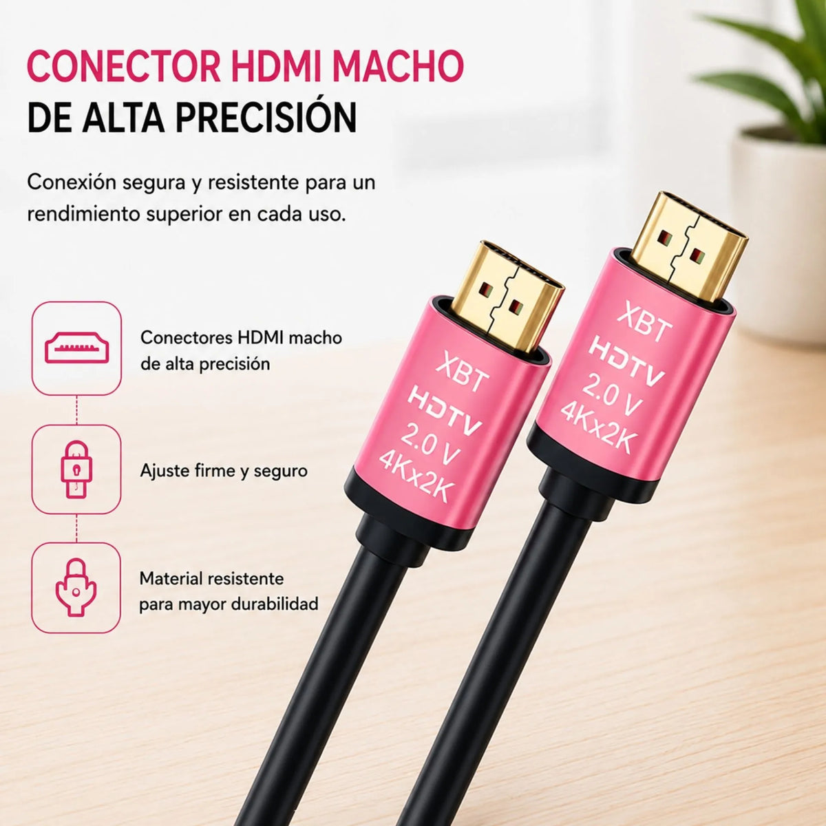 Cable HDMI 4K Ultra HD Velocidad 2.0 LJ-2