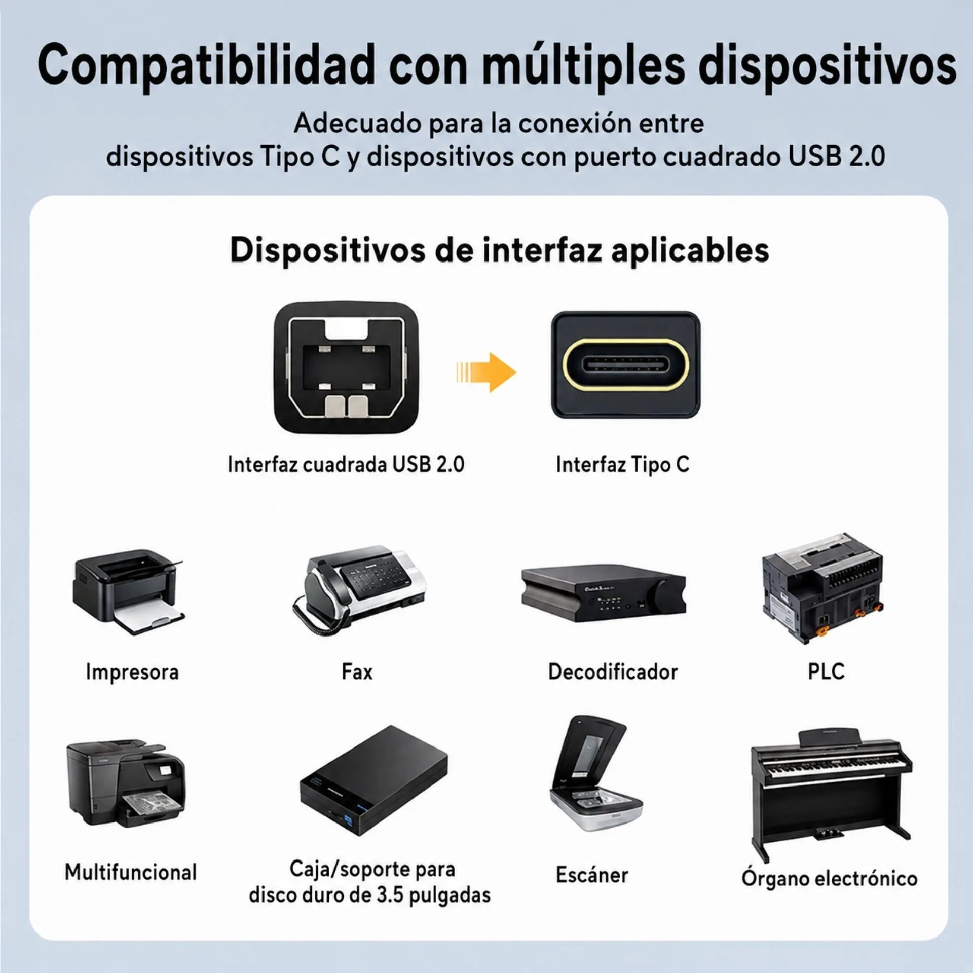 Cable De Impresora USB Tipo C a USB Tipo B LJ-73 TYPEC