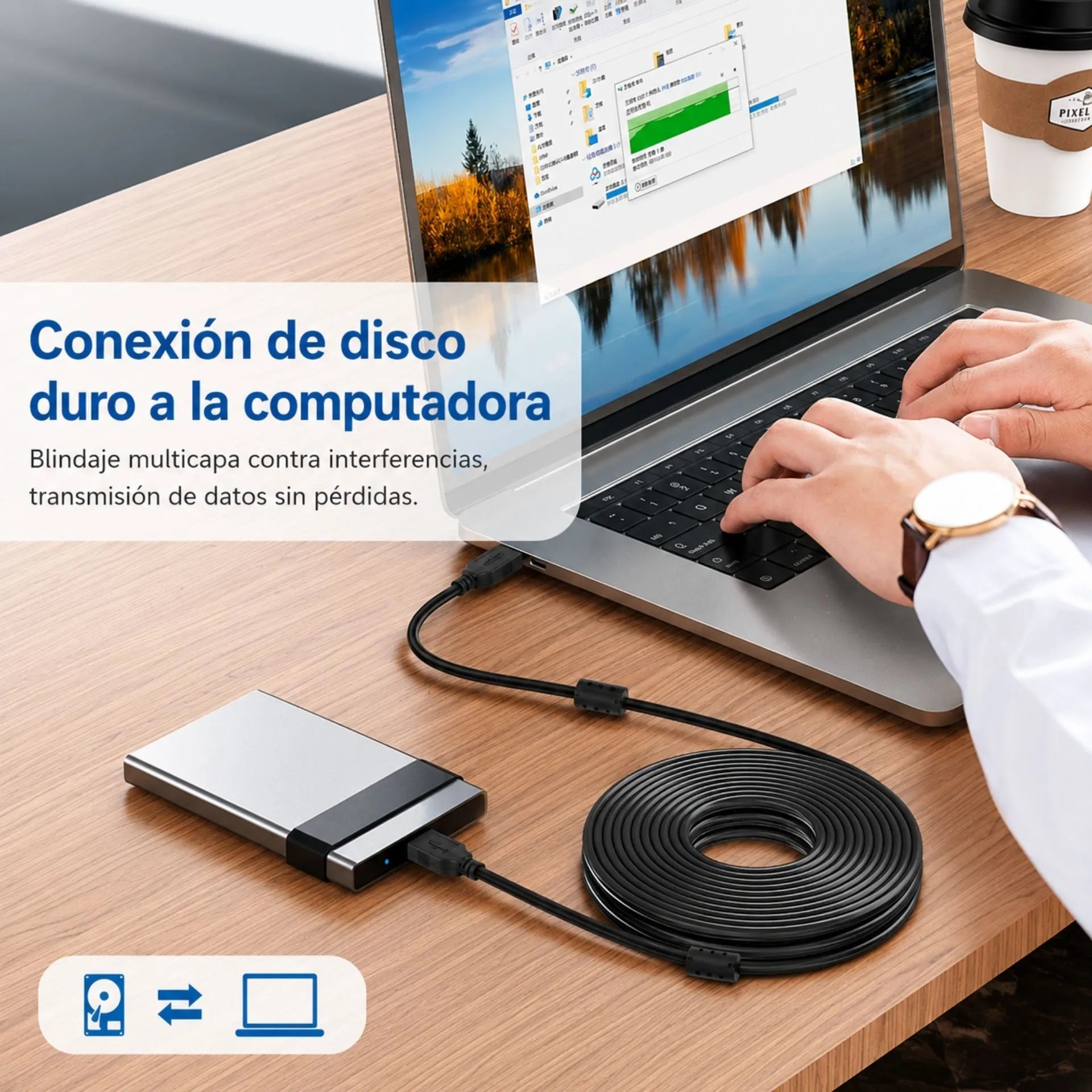 Cable USB 2.0 Macho a USB 2.0 Macho Alta Velocidad LJ-28 AM/AM