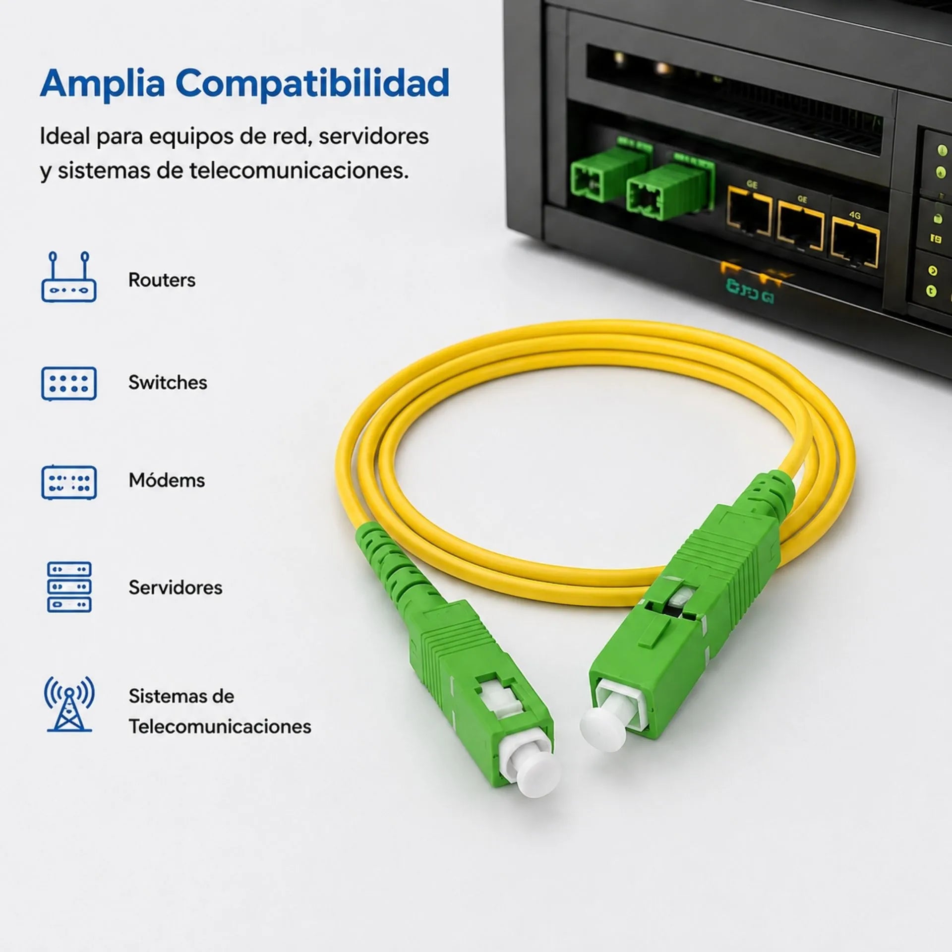 Cable De Fibra Óptica Alta Velocidad 1.5 Metros LJ-74 RJ45 1.5M