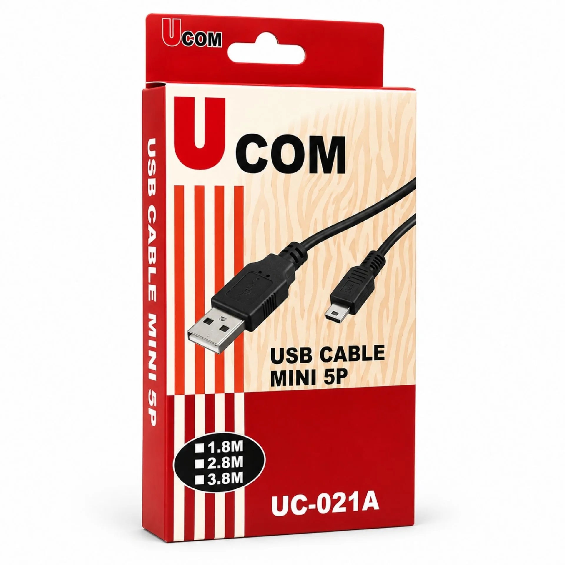 Cable USB A A Mini USB Tipo B 5 Pines 1.8 Metros UC-021A