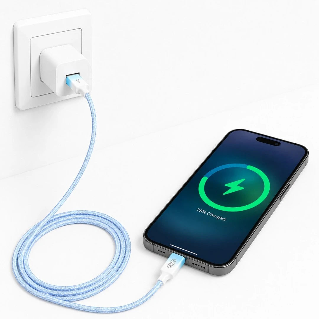 Cable PZX De Carga De Usb a Typec En Nylon Textil Con Intensidad De 8 Amperios PZX S-55