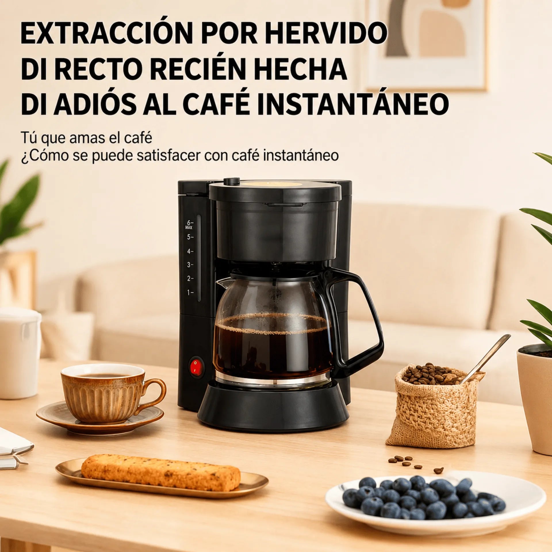 Cafetera Eléctrica Sokany 850 ml 450W Con Función Mantener Caliente SK-04048