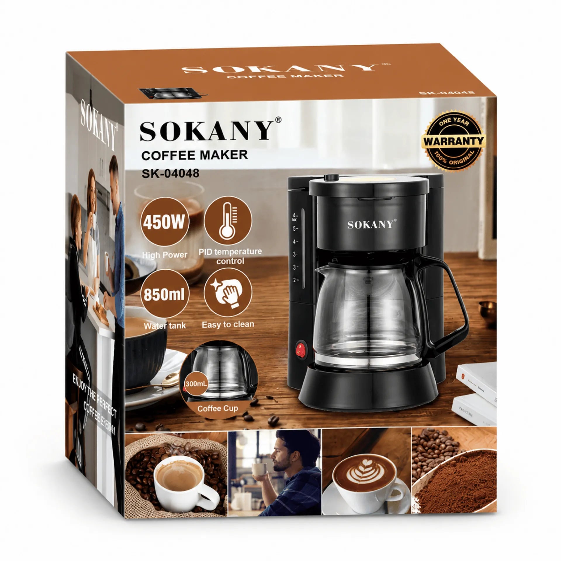 Cafetera Eléctrica Sokany 850 ml 450W Con Función Mantener Caliente SK-04048
